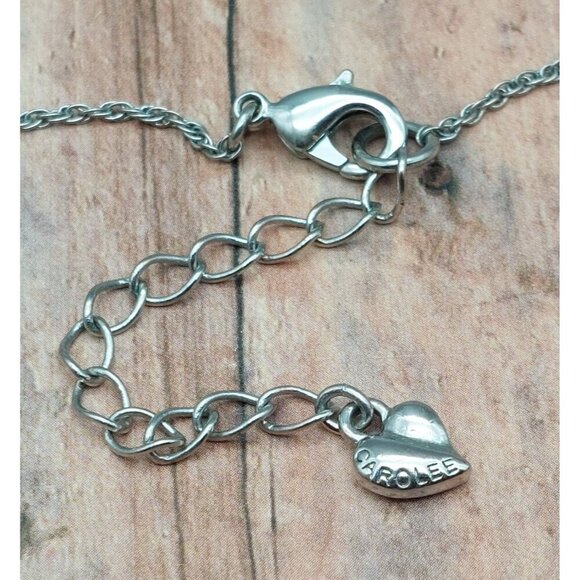 Beautiful Carolee Open Works Crystal Pendant Necklace Floral Domed 16" MINT - Picture 10 of 11